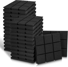 Load image into Gallery viewer, a stack of black square tiles