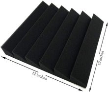 Load image into Gallery viewer, a black foam padding for a sound proofing device with text: '12 inches 12 inches'
