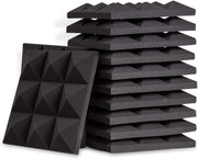 Studio Soundproof Foam 12" x 12" x 2" Acoustic Pyramid Recording Wedge Tiles