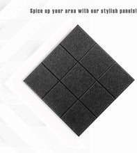 Load image into Gallery viewer, a black square with white text with text: &#39;Spice up your area with our stylish panels!&#39;
