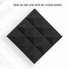 Load image into Gallery viewer, a black square with white text with text: &#39;Spice up your area with our stylish panels!&#39;
