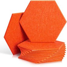 Load image into Gallery viewer, Acoustic Sound Proof 12" x 14" x 0.4" Hexagon Beveled Edge Tiles
